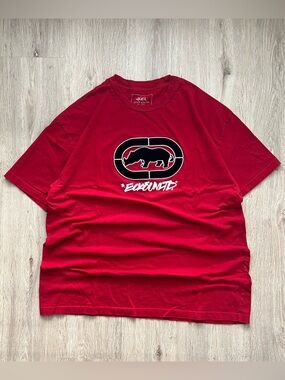 Vintage Ecko Unltd Shirt Mens XL Red Center 3D Puff Logo Retro Y2K Skater